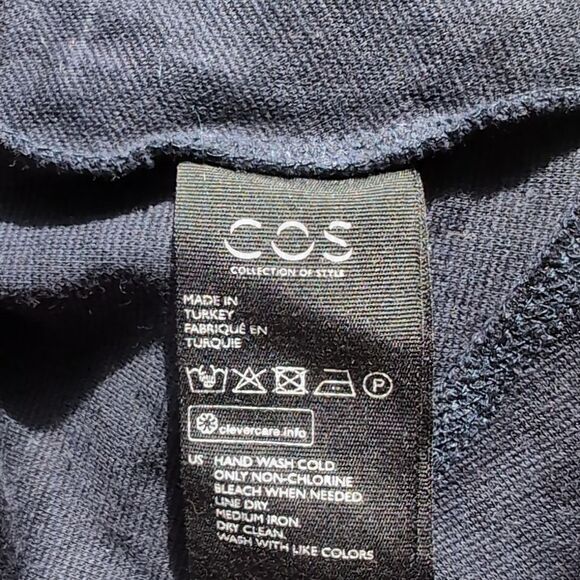 COS Dark Navy Fit And Flare Perfect Long Sleeve Midi Dress S - Picture 8 of 16